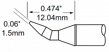Картридж-наконечник для MFR-H1, клин изогнутый 1.5х12.04мм SCP-CHB15