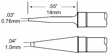 Картриджи-наконечники для MFR-PTZ, шпатель 1.0х14мм (комплект)