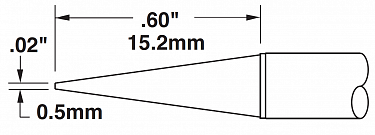 Картридж-наконечник для MX, конус удлиненный 0.5х15.2мм STTC-143