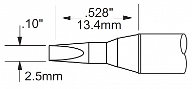 Наконечник для PS900, клин удлиненный  2.5х18.3мм SCV-CH25AR