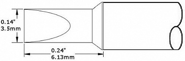 Картридж-наконечник для СV/MX, клин 3.5х6.13мм CVC-5CH0035P