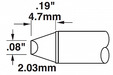 Картридж-наконечник для MX, клин 45° 2.00х4.7мм STTC-014