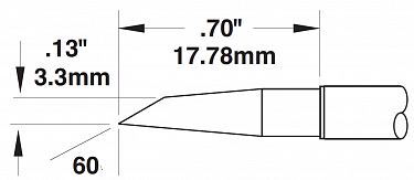 Картридж-наконечник для СV/MX, миниволна 3.3х17.78мм (замена SMTC-8147V1)