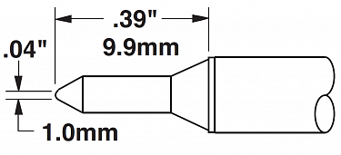 Картридж-наконечник для СV/MX, конус тонкий 1.0х9.9мм (замена STTC-131)