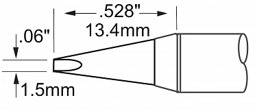 Наконечник для PS900, клин удлиненный 1.5х13.4мм