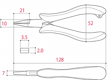 Плоскогубцы с прмоугольным профилем гладкие 130мм TSUNODA-JAPAN TM-07