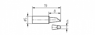 Паяльная насадка для ПРК-90 MG8-DB, односторонний срез