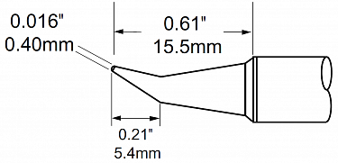 Наконечник для PS900, конус изогнутый 0.4х15.5мм