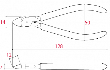 Кусачки с овальной головкой для стальной проволоки 125мм TSUNODA-JAPAN MNH-125