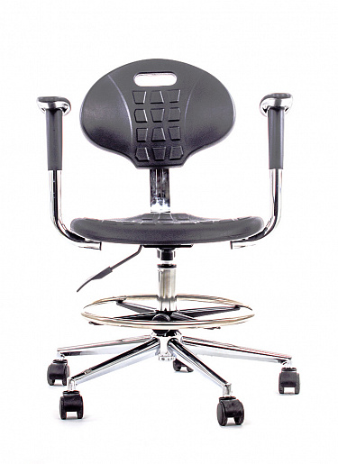 Антистатический полиуретановый лабораторный стул с подлокотниками AICH-03