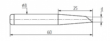 Паяльная насадка ML25-DB, односторонний срез
