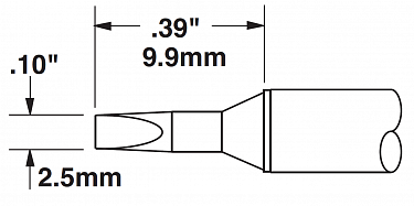Картридж-наконечник для MX, клин 2.5х9.9мм STTC-836