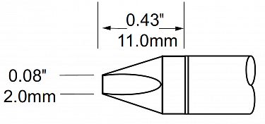 Наконечник для PS900, клин 2.0х11мм SFV-CH20