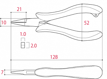 Плоскогубцы с прмоугольным профилем гладкие 130мм TSUNODA-JAPAN TM-08