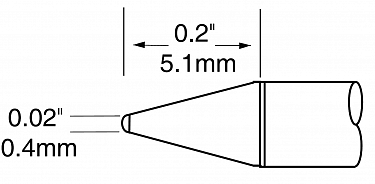 Картридж-наконечник для MX-UF, конус, 0.4х5.0мм