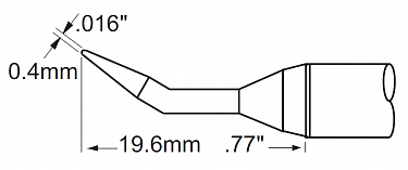 Наконечник для PS900, конус изогнутый удлиненный 0.4х19.6мм SFV-CNB04AR