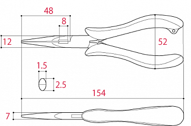 Плоскогубцы комбинированные удлиненные с насечками 150мм TSUNODA-JAPAN TM-04
