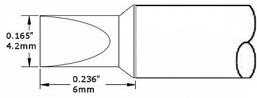 Картридж-наконечник для СV/MX, клин 4.2х6.0мм CVC-6CH0040P