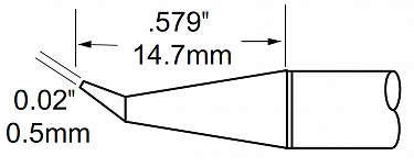 Картридж-наконечник для MFR-H1, конус изогнутый удлиненный 0.5х14.7мм SCP-CNB05