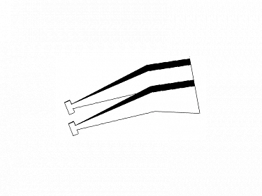 Пинцет для размещения 2 и 3 проводных корпусов типа SOT, угол 45° 