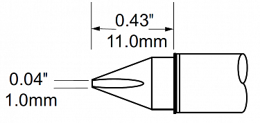 Наконечник для PS900, клин 1.0х11мм SCV-CH10