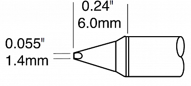 Картридж-наконечник для СV/MX, клин 1.5х6.0мм (замена STTC-838P)