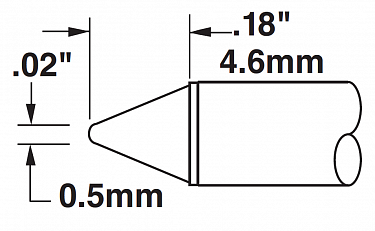 Картридж-наконечник для СV/MX, конус 0.5мм (замена STTC-811V1)