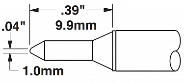 Картридж-наконечник для СV/MX, конус тонкий 1.0х9.9мм (замена STTC-831V1)