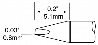 Картридж-наконечник для MX-UF, клин, 0.8х5.0мм