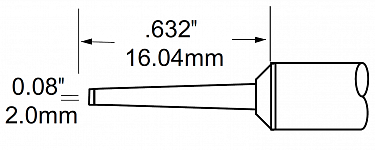 Картридж-наконечник для MFR-H1, клин удлиненный 2.0х16.04мм SFP-CHL20