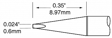 Картридж-наконечник для CV-UF, клин удлиненный, 0.6х9.0мм