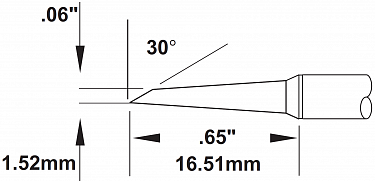Картридж-наконечник для MX, миниволна 1.5х16.51мм SMTC-1167