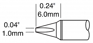 Картридж-наконечник для СV/MX, клин 1.0х6мм (замена STTC-825P)