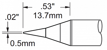 Наконечник для PS900, конус удлиненный 0.5х13.7мм