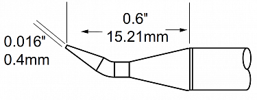 Картридж-наконечник для MFR-H1, конус изогнутый 0.4х15.21мм SFP-CNB04