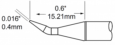 Картридж-наконечник для MFR-H1, конус изогнутый 0.4х15.21мм
