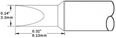 Картридж-наконечник для СV/MX, клин 3.5х8.13мм CVC-8CH0035S