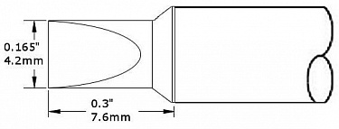 Картридж-наконечник для СV/MX, клин 4.2х7.6мм